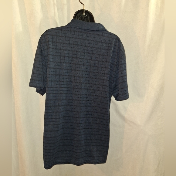 Men's Blue Checkered Polo Shirt - Picture 4 of 6